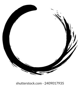 Enso Zen Circle Art Brush Stroke Design Illustration Icon Vector