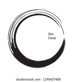 Enso Zen circle art paint brush vector illustration