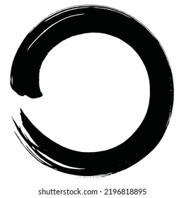 Enso Zen Circle Brush Paint Vector Logo Icon Illustration