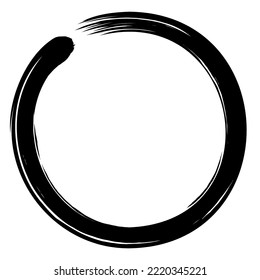 Enso Zen Circle Brush Stroke Vector Illustration