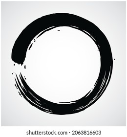 Enso Zen Circle Brush Vector Art Icon Illustration Design