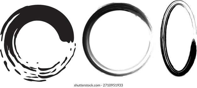 Enso Zen Circle Collection Handgezeichneter Pinselstrich Meditatives Symbol