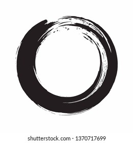 Enso Zen Circle Ink Paint Brush Vector Illustration