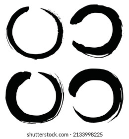 Kollektionspaket für Vektorgrafik-Set-Kollektionen von Enso Zen Circle Round-Brush-Logos