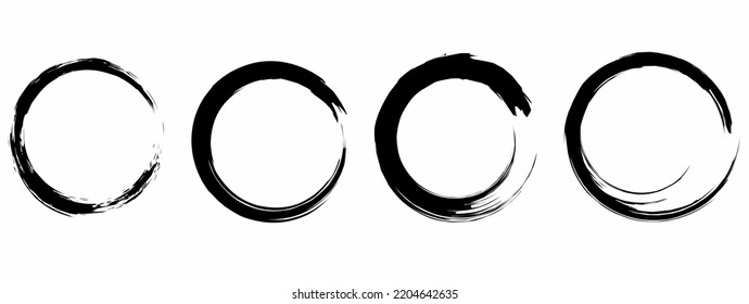 enso zen circle set isolated on white background