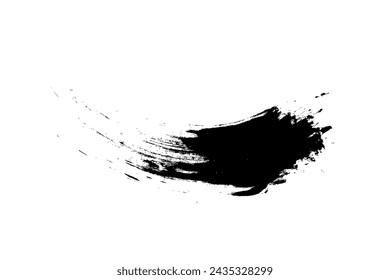 Enso zen curved brush stroke japanese brush symbol vector illustration.