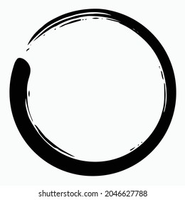 Enso Zen Japanese Circle Brush Vector Illustration Ink Vector Art