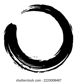 Enso Zen Japanese Circle Brush Vector Design Illustration Ink Vector Art