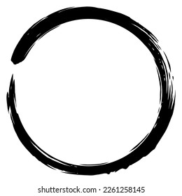 Enso Zen Japanese Circle Brush Paint Vector Logo Icon Illustration