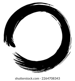 Enso Zen Japanese Circle Brush Paint Vector Logo Icon Illustration Art