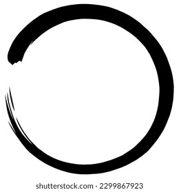 Enso Zen Japanese Circle Brush Paint Vector Logo Icon Illustration