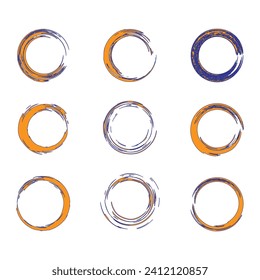 Enso zen stroke circle japanese brush symbol vector illustration.