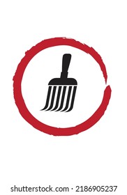 Enso Zen symbol with paint brush. Editable Clip Art.