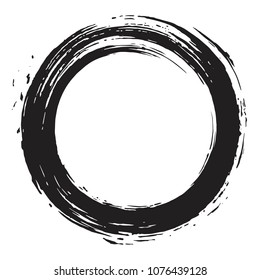 Enso Zen Vector Brush Logo Black Ink Art