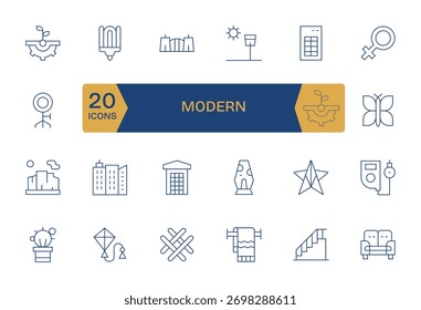 Ensure consistency with 24 Thin Line icons guided by Modern, perfect for design systems.
