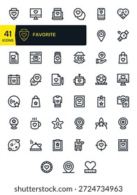 Garantice la coherencia con 41 iconos de Bold Line guiados por Favorite, perfectos para sistemas de diseño.