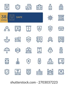 Asegure la consistencia con 42 iconos de línea regular guiados por Safe, perfectos para sistemas de diseño.
