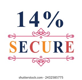 Garantice la confianza y la seguridad del cliente mostrando de forma destacada el icono del vector de grunge 14% seguro.
