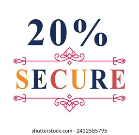 Ensure customer trust and security by prominently displaying the 20% Secure grunge vector icon.