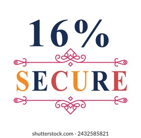 Garantice la confianza y la seguridad del cliente mostrando de forma destacada el icono del vector de grunge 16% seguro.
