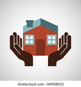 ensure protection insurance risk home isolated, vector illustration