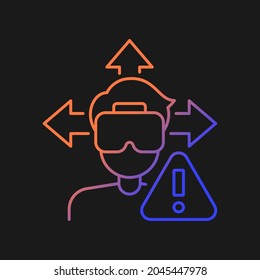 Ensure space around you gradient vector manual label icon for dark theme. Thin line color symbol. Modern style pictogram. Vector isolated outline drawing for product use instructions