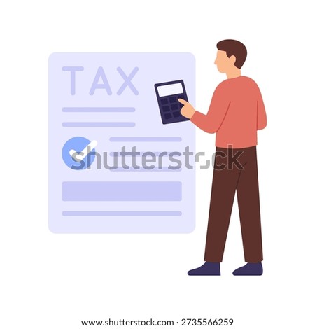 Ensuring Accurate Tax, managing payroll taxation correctly, Flat vector character illustration