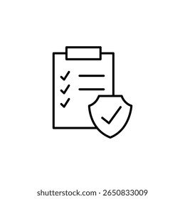 Ensuring Compliance And Protection With Checklist And Shield Icon