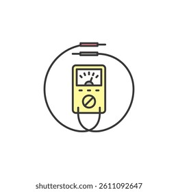 Ensuring precise voltage measurement, this icon represents a voltmeter diagnosing electrical health, detecting issues, and maintaining a reliable automotive power system