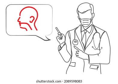 ENT diseases icon chat show doctor