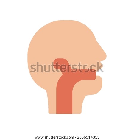 ENT ear nose throat simple flat icon illustration
