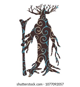 Ent tree pattern silhouette ancient legend fantasy