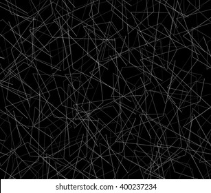 Entangled texture of thin lines. Abstract monochrome background
