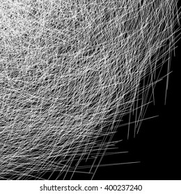 Entangled texture of thin lines. Abstract monochrome background

