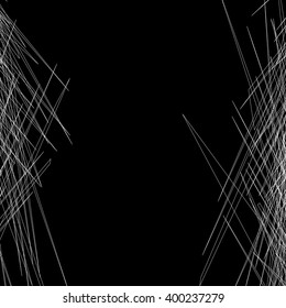 Entangled texture of thin lines. Abstract monochrome background
