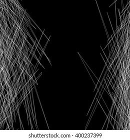 Entangled texture of thin lines. Abstract monochrome background
