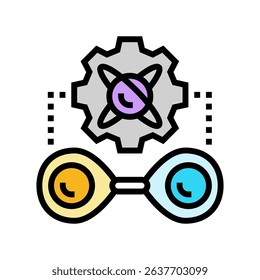 entanglement between two particles color icon vector. entanglement between two particles sign. isolated symbol illustration