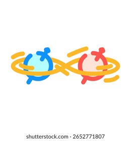 emaranhamento entre duas partículas ícone de cor vetor. emaranhamento entre duas partículas sinal. símbolo isolado ilustração