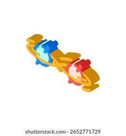 entrelaçamento entre duas partículas ícone isométrico vetor. entrelaçamento entre duas partículas sinal. símbolo isolado ilustração