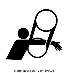 Entanglement Hazard Arm Black Icon,Vector Illustration, Isolate On White Background Label. EPS10