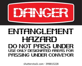 Entanglement hazard.
Danger. Poster characterize working conditions for workers and employees.