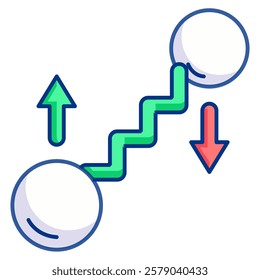 Entanglement Icon - Lineal Color Style - Quantum Physics Theme