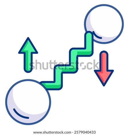 Entanglement Icon - Lineal Color Style - Quantum Physics Theme