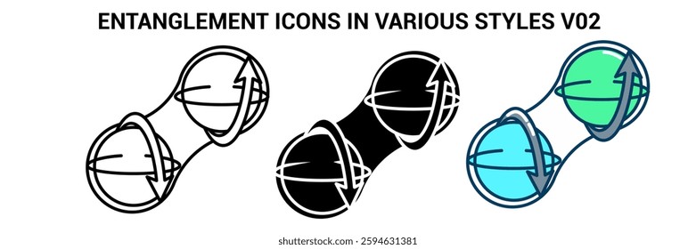 Entanglement icon represented by Entanglement symbol Line, Filled, Color style.