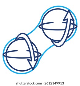 Entanglement icon represented by Entanglement symbol Dual Line style.