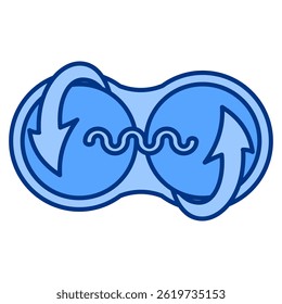 Entanglement icon represented by Entanglement symbol Blue style.