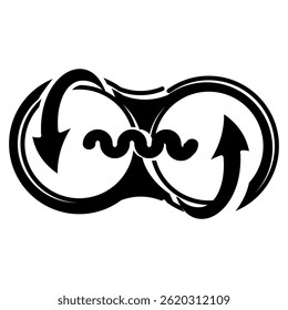 Entanglement icon represented by Entanglement symbol Black Filled style.