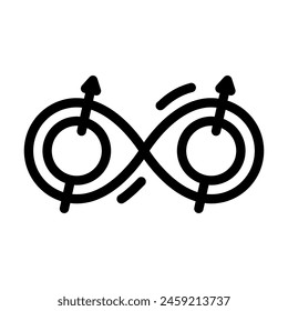 entanglement quantum technology line icon vector. entanglement quantum technology sign. isolated contour symbol black illustration