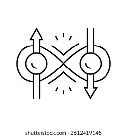 entanglement quantum technology line icon vector. entanglement quantum technology sign. isolated contour symbol black illustration