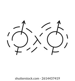 entanglement quantum technology line icon vector. entanglement quantum technology sign. isolated contour symbol black illustration